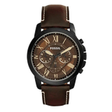 Buy Shop Fossil Grant Chronograph Brown Dial Brown Leather Strap Watch for Men - FS5088 USA Online