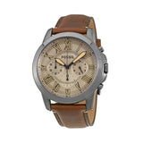 Buy Shop Fossil Grant Chronograph Brown Dial Brown Leather Strap Watch for Men - FS5214 USA Online
