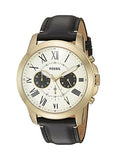 Buy Shop Fossil Grant Chronograph White Dial Black Leather Strap Watch for Men - FS5272 USA Online