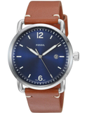 Buy Shop Fossil Commuter Blue Dial Blue Leather Strap Watch for Men - FS5325 USA Online