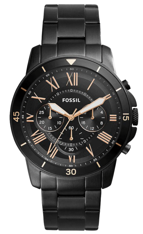 Buy Shop Fossil Grant Sport Chronograph Black Dial Black Steel Strap Watch for Men - FS5374 USA Online