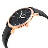Buy Shop Fossil The Minimalist Black Dial Black Leather Strap Watch for Men - FS5376 USA Online