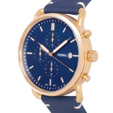 Buy Shop Fossil The Commuter Blue Dial Blue Leather Strap Watch for Men - FS5404 USA Online