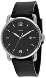 Buy Shop Fossil The Commuter Black Dial Black Leather Strap Watch for Men - FS5406 USA Online