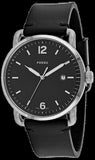 Buy Shop Fossil The Commuter Black Dial Black Leather Strap Watch for Men - FS5406 USA Online