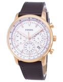 Buy Shop Fossil Goodwin Chronograph White Dial Brown Leather Strap Watch for Men - FS5415 USA Online