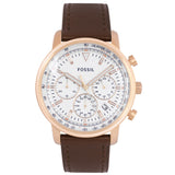 Buy Shop Fossil Goodwin Chronograph White Dial Brown Leather Strap Watch for Men - FS5415 USA Online