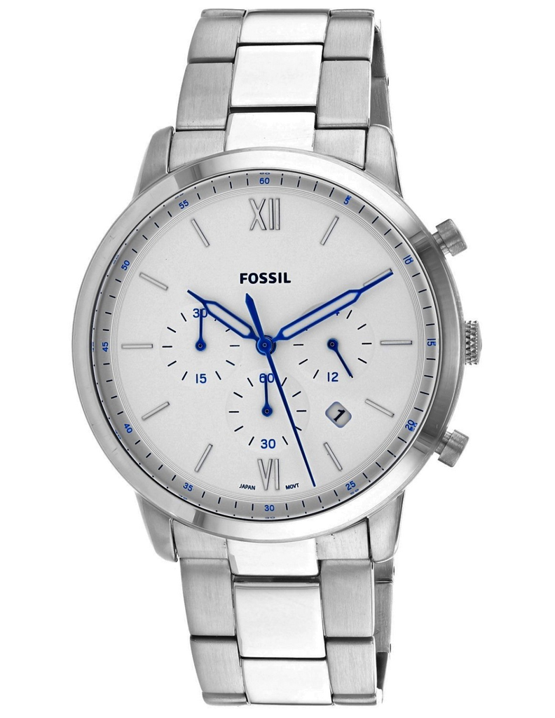 Buy Shop Fossil Neutra Chronograph White Dial Silver Steel Strap Watch for Men - FS5433 USA Online