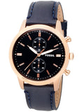 Buy Shop Fossil Townsman Chronograph Blue Dial Blue Leather Strap Watch for Men - FS5436 USA Online