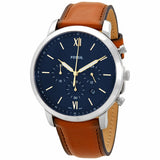 Buy Shop Fossil Neutra Chronograph Blue Dial Brown Leather Strap Watch for Men - FS5453 USA Online