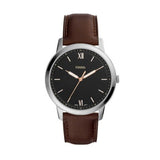 Buy Shop Fossil The Minimalist 3H Black Dial Brown Leather Strap Watch for Men - FS5464 USA Online