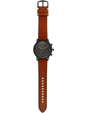Buy Shop Fossil Goodwin Luggage Chronograph Black Dial Brown Leather Strap Watch for Men - FS5501 USA Online