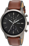 Buy Shop Fossil Townsman Chronograph Gray Dial Brown Leather Strap Watch for Men - FS5522 USA Online
