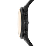 Buy Shop Fossil Machine Chronograph Black Dial Black Leather Strap Watch for Men - FS5586 USA Online