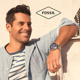 Buy Shop Fossil FB-03 Chronograph Blue Dial Silver Steel Strap Watch for Men - FS5724 USA Online
