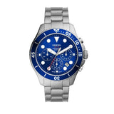 Buy Shop Fossil FB-03 Chronograph Blue Dial Silver Steel Strap Watch for Men - FS5724 USA Online
