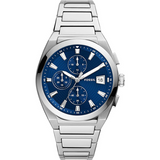 Buy Shop Fossil Everett Chronograph Blue Dial Silver Steel Strap Watch for Men - FS5795 USA Online