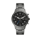 Buy Shop Fossil Retro Pilot Chronograph Black Dial Grey Steel Strap Watch for Men - FS5834 USA Online