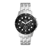 Buy Shop Fossil FB-01 Chronograph Black Dial Silver Steel Strap Watch for Men - FS5837 USA Online