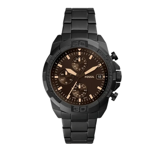 Buy Shop Fossil Bronson Chronograph Black Dial Black Steel Strap Watch for Men - FS5851 USA Online