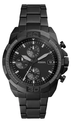 Buy Shop Fossil Bronson Chronograph Black Dial Black Steel Strap Watch for Men - FS5853 USA Online