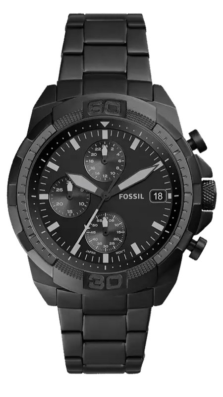 Buy Shop Fossil Bronson Chronograph Black Dial Black Steel Strap Watch for Men - FS5853 USA Online