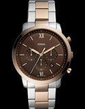 Buy Shop Fossil Neutra Chronograph Brown Dial Two Tone Steel Strap Watch for Men - FS5869 USA Online