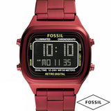 Buy Shop Fossil Retro Analog-Digital Black Dial Red Steel Strap Watch for Men - FS5897 USA Online
