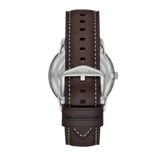 Buy Shop Fossil Neutra Minimalist Moonphase Silver Dial Brown Leather Strap Watch for Men - FS5905 USA Online