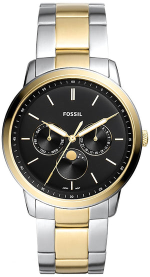 Buy Shop Fossil Neutra Moonphase Multifunction Black Dial Two Tone Steel Strap Watch for Men - FS5906 USA Online