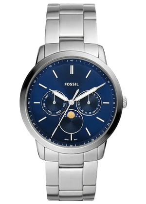 Buy Shop Fossil Neutra Minimalist Moonphase Blue Dial Silver Steel Strap Watch for Men - FS5907 USA Online