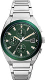 Buy Shop Fossil Everett Chronograph Green Dial Silver Steel Strap Watch for Men - FS5964 USA Online