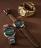 Buy Shop Fossil Everett Chronograph Green Dial Silver Steel Strap Watch for Men - FS5964 USA Online