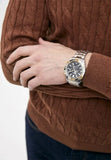 Buy Shop Fossil Garrett Analog Black Dial Two Tone Steel Strap Watch for Men - FS5771 USA Online