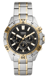 Buy Shop Fossil Garrett Analog Black Dial Two Tone Steel Strap Watch for Men - FS5771 USA Online