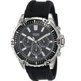 Buy Shop Fossil Garrett Chronograph Black Dial Black Rubber Strap Watch for Men - FS5624 USA Online