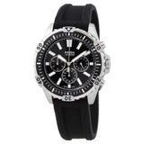 Buy Shop Fossil Garrett Chronograph Black Dial Black Rubber Strap Watch for Men - FS5624 USA Online
