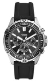 Buy Shop Fossil Garrett Chronograph Black Dial Black Rubber Strap Watch for Men - FS5624 USA Online