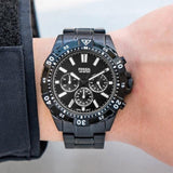 Buy Shop Fossil Garrett Chronograph Black Dial Black Steel Strap Watch for Men - FS5773 USA Online