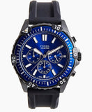Buy Shop Fossil Garrett Chronograph Blue Dial Black Rubber Strap Watch for Men - FS5695 USA Online