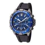 Buy Shop Fossil Garrett Chronograph Blue Dial Black Rubber Strap Watch for Men - FS5695 USA Online
