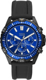 Buy Shop Fossil Garrett Chronograph Blue Dial Black Rubber Strap Watch for Men - FS5695 USA Online