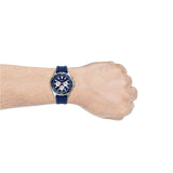 Buy Shop Fossil Garrett Chronograph Blue Dial Blue Rubber Strap Watch for Men - FS5709 USA Online