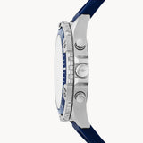 Buy Shop Fossil Garrett Chronograph Blue Dial Blue Rubber Strap Watch for Men - FS5709 USA Online