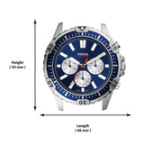 Buy Shop Fossil Garrett Chronograph Blue Dial Blue Rubber Strap Watch for Men - FS5709 USA Online