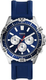 Buy Shop Fossil Garrett Chronograph Blue Dial Blue Rubber Strap Watch for Men - FS5709 USA Online