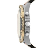 Buy Shop Fossil Garrett Chronograph Blue Dial Brown Leather Strap Watch for Men - FS5625 USA Online