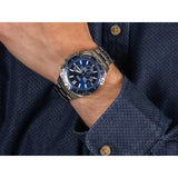 Buy Shop Fossil Garrett Chronograph Blue Dial Silver Steel Strap Watch for Men - FS5623 USA Online