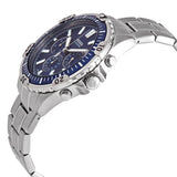 Buy Shop Fossil Garrett Chronograph Blue Dial Silver Steel Strap Watch for Men - FS5623 USA Online