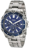 Buy Shop Fossil Garrett Chronograph Blue Dial Silver Steel Strap Watch for Men - FS5623 USA Online